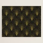 Back and gold art-deco geometric pattern Jigsaw Puzzle Gallery Image 1