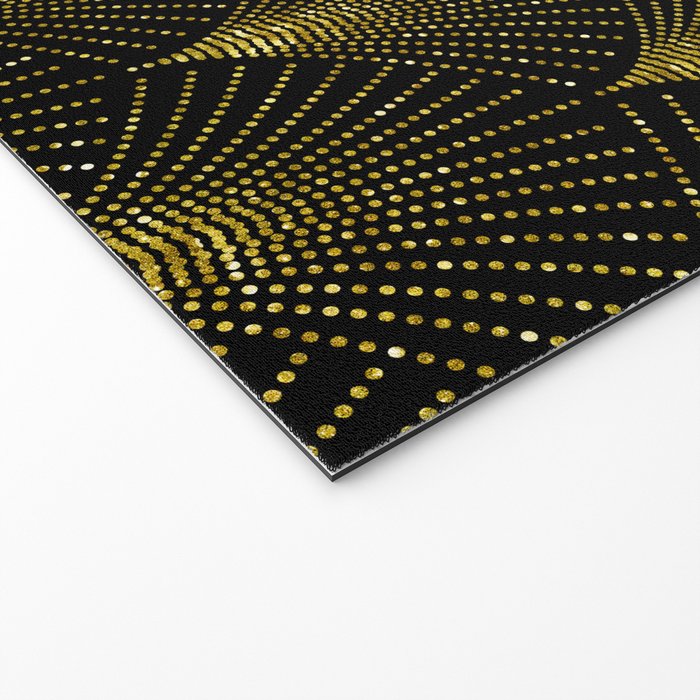 Back and gold art-deco geometric pattern Welcome Mat Gallery Image 2