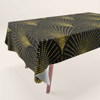 Back and gold art-deco geometric pattern Tablecloth Gallery Image 1