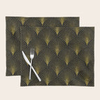 Back and gold art-deco geometric pattern Placemat Gallery Image 1