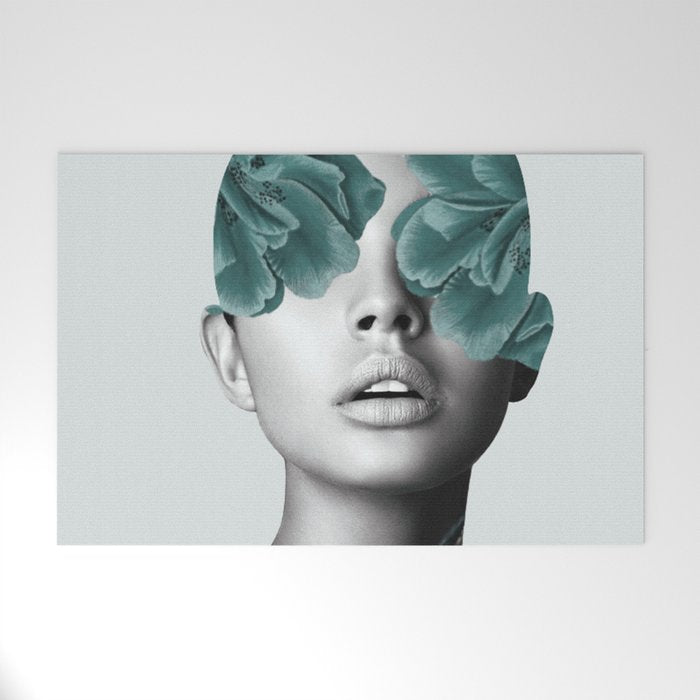 Floral Portrait (woman) Welcome Mat Gallery Image 1