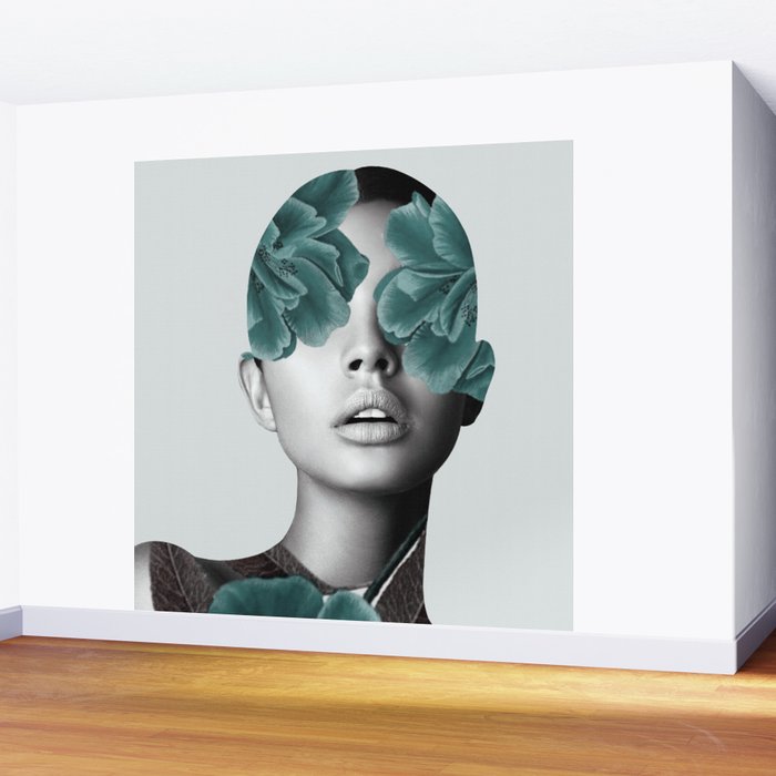Floral Portrait (woman) Wall Mural Gallery Image 2