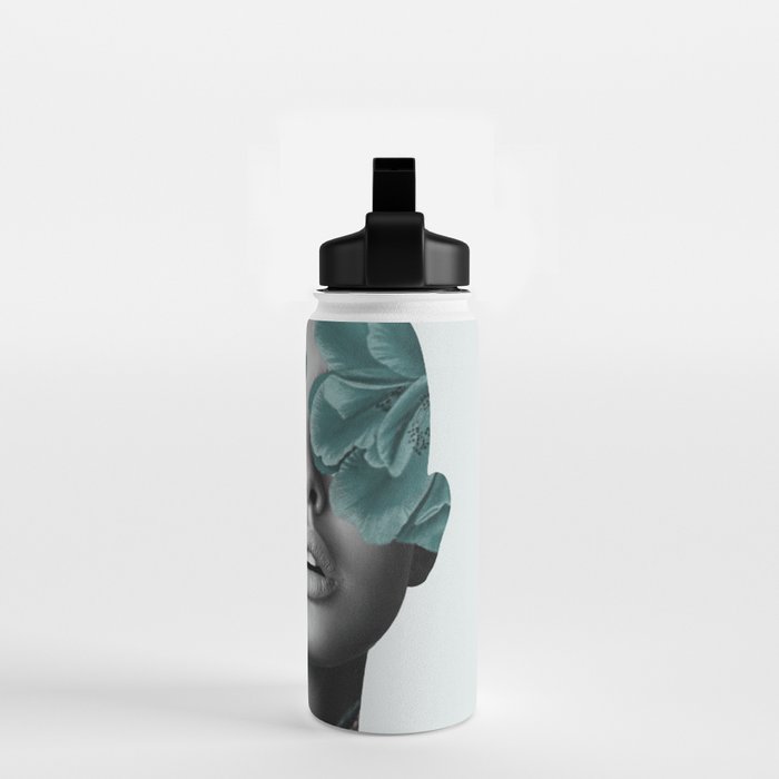 Floral Portrait (woman) Water Bottle Gallery Image 2
