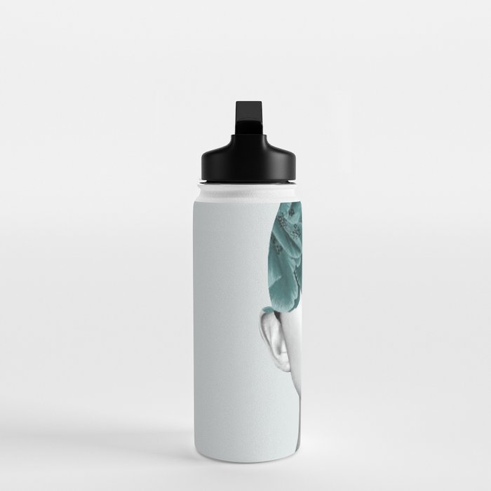 Floral Portrait (woman) Water Bottle Gallery Image 3