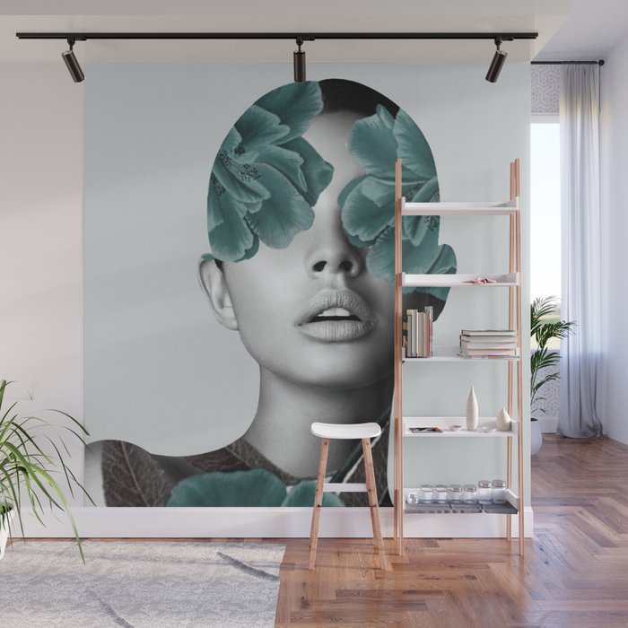 Floral Portrait (woman) Wall Mural Gallery Image 1