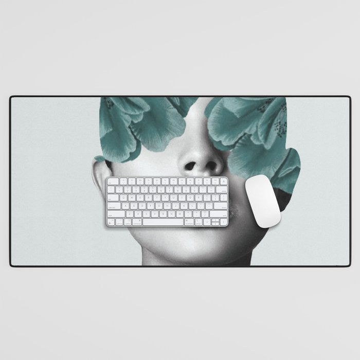 Floral Portrait (woman) Desk Mat Gallery Image 1
