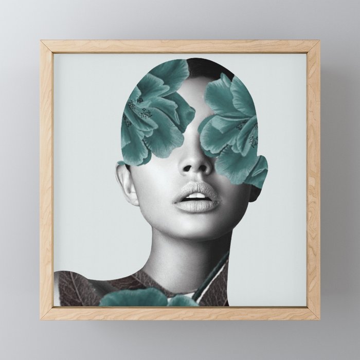 Floral Portrait (woman) Mini Art Print Gallery Image 1