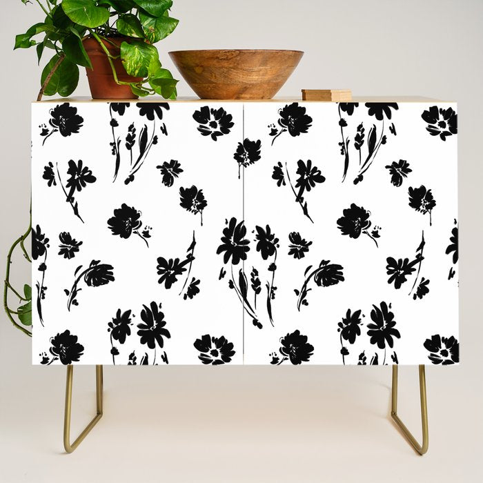 Brushstrokes meadow flowers BN Credenza Gallery Image 1