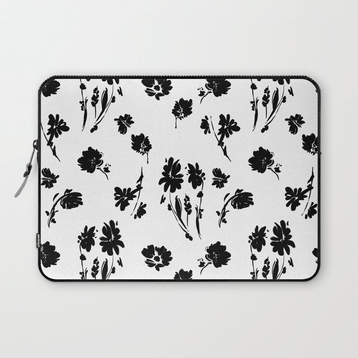 Brushstrokes meadow flowers BN Laptop Sleeve Gallery Image 1