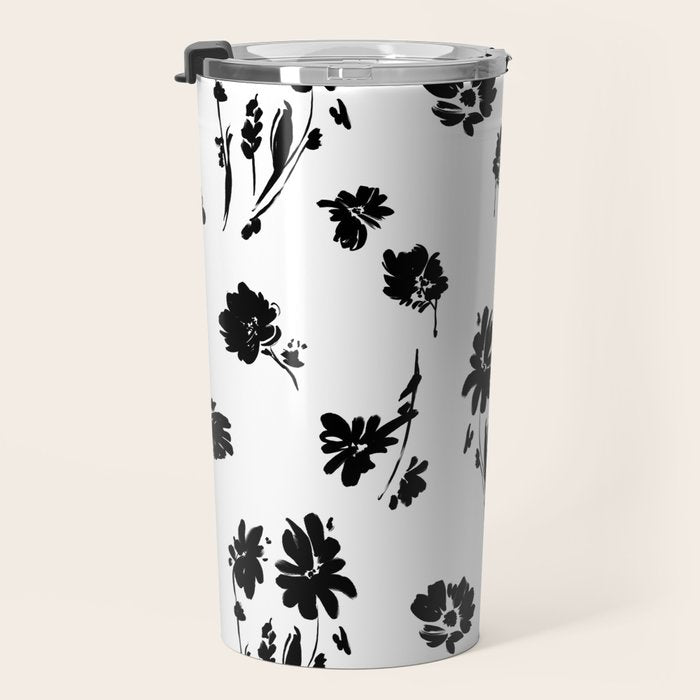 Brushstrokes meadow flowers BN Travel Mug Gallery Image 3