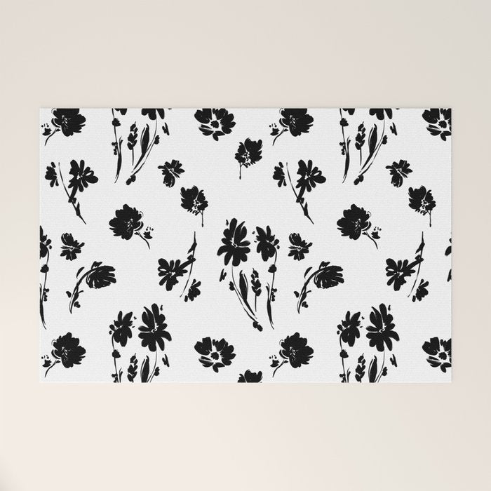 Brushstrokes meadow flowers BN Welcome Mat Gallery Image 1