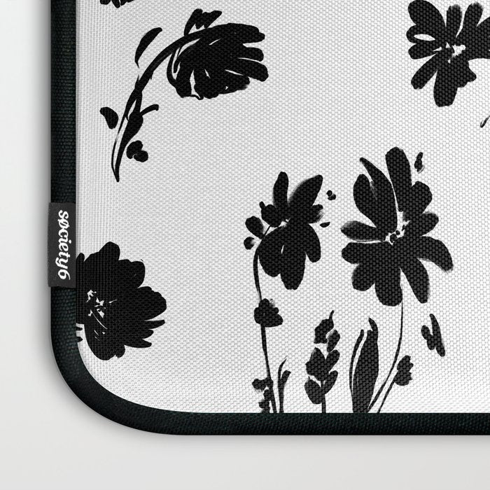 Brushstrokes meadow flowers BN Laptop Sleeve Gallery Image 3