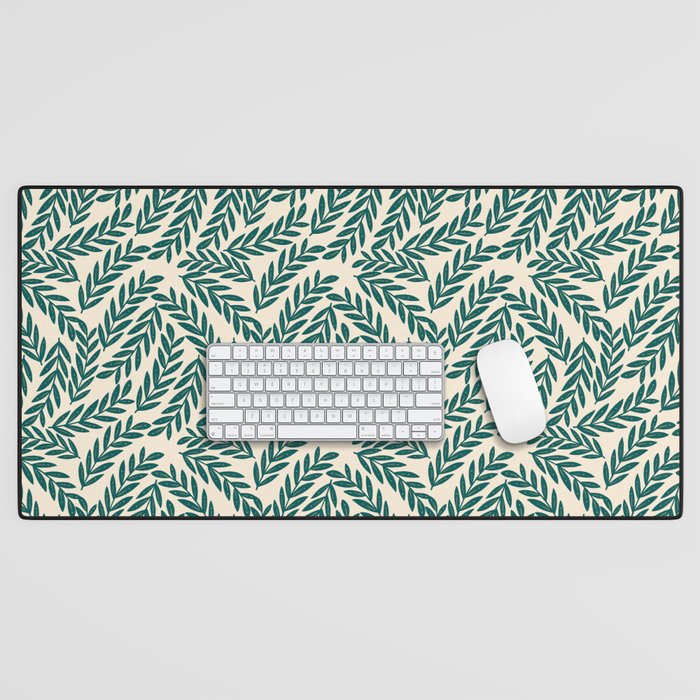Green Leaves Pattern  Desk Mat Gallery Image 1