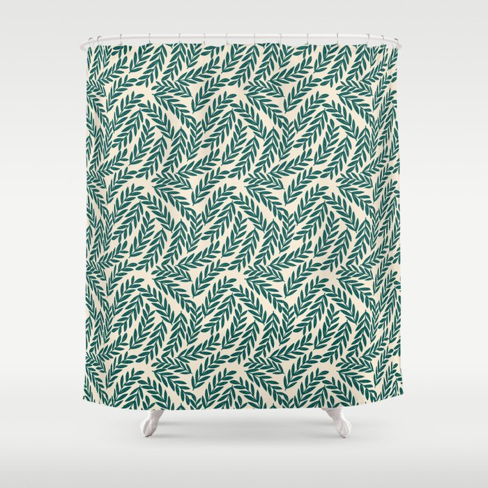 Green Leaves Pattern  Shower Curtain Gallery Image 1