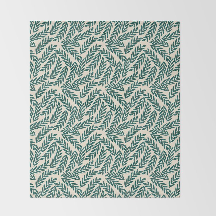 Green Leaves Pattern  Throw Blanket Gallery Image 2