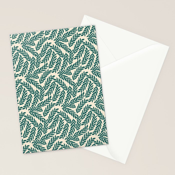 Green Leaves Pattern  Stationery Card Gallery Image 2