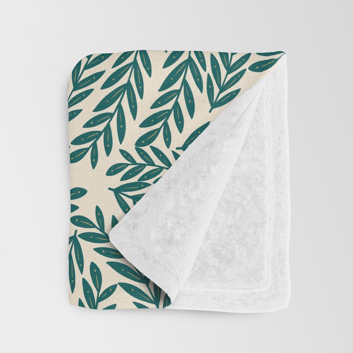 Green Leaves Pattern  Throw Blanket Gallery Image 3