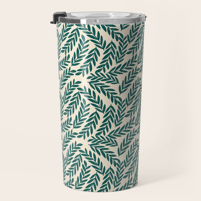 Green Leaves Pattern  Travel Mug Gallery Image 3