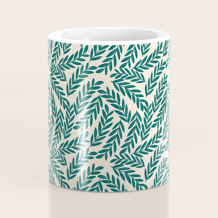 Green Leaves Pattern  Coffee Mug Gallery Image 4