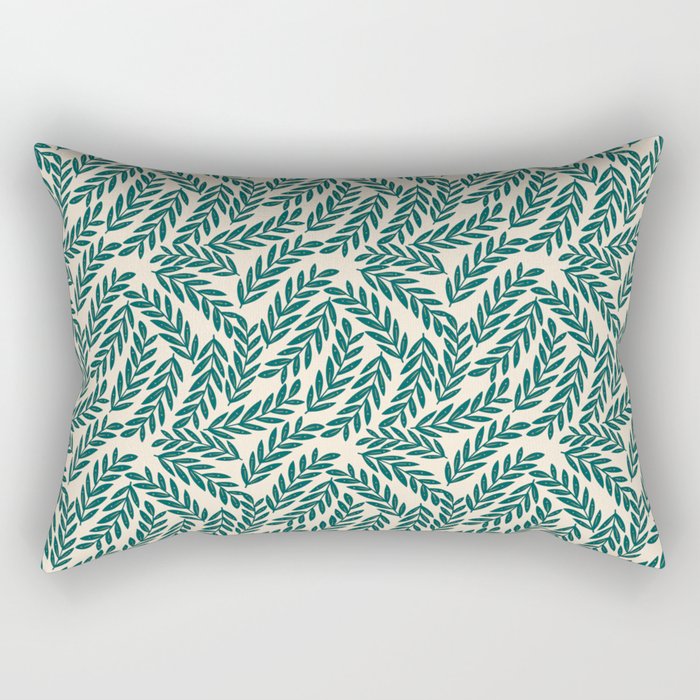 Green Leaves Pattern  Rectangular Pillow Gallery Image 1