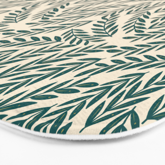 Green Leaves Pattern  Bath Mat Gallery Image 3