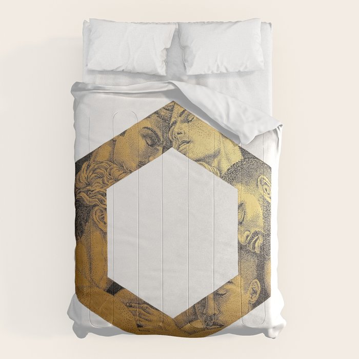 Hexed Enigma NOODDOOD Painting (GOLD DOESN'T PRINT SHINY) Comforter Gallery Image 6