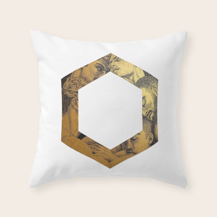 Hexed Enigma NOODDOOD Painting (GOLD DOESN'T PRINT SHINY) Throw Pillow Gallery Image 6