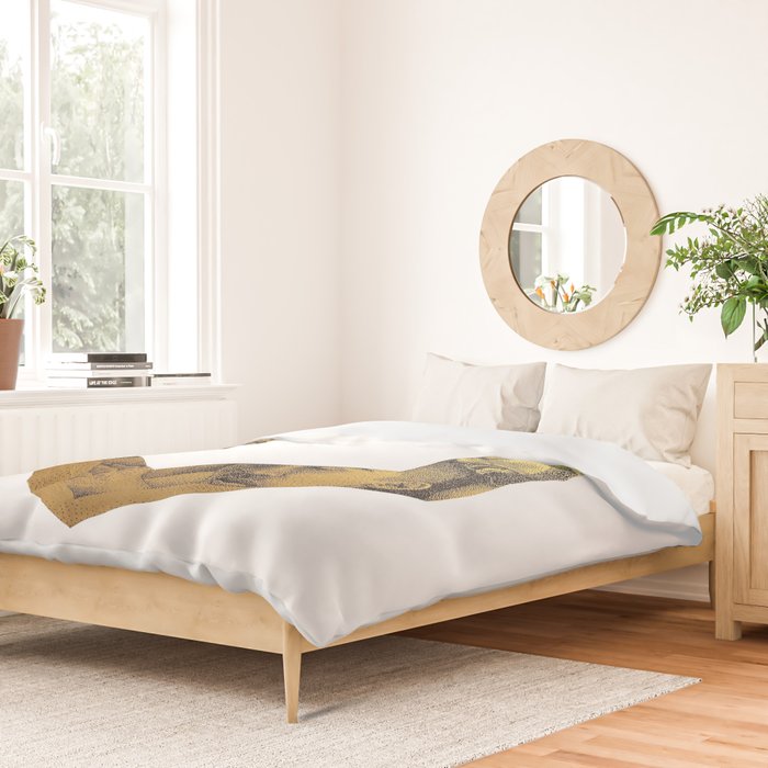 Hexed Enigma NOODDOOD Painting (GOLD DOESN'T PRINT SHINY) Duvet Cover Gallery Image 2