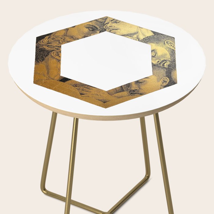 Hexed Enigma NOODDOOD Painting (GOLD DOESN'T PRINT SHINY) Side Table Gallery Image 2