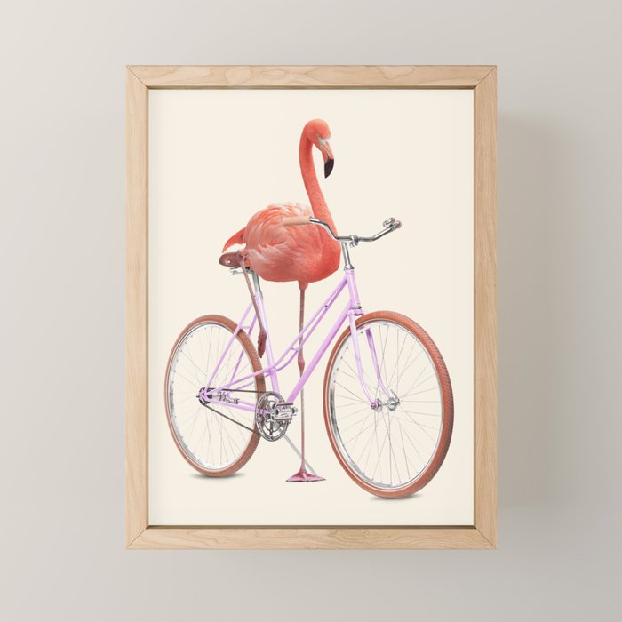FLAMINGO BIKE Mini Art Print Gallery Image 1