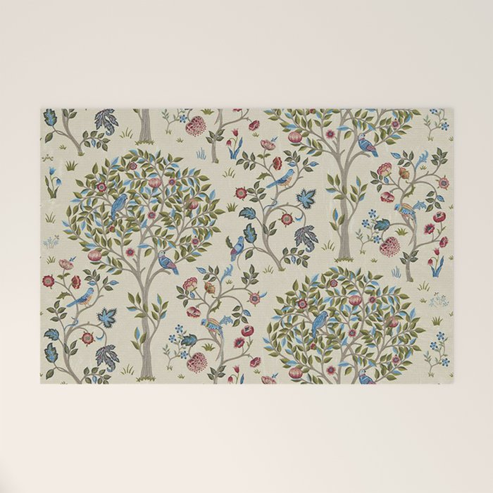 William Morris Vintage Kelmscott Tree Orchard Welcome Mat Gallery Image 1