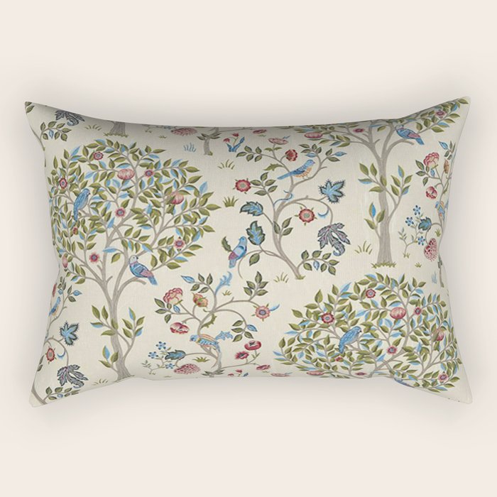 William Morris Vintage Kelmscott Tree Orchard Rectangular Pillow Gallery Image 2