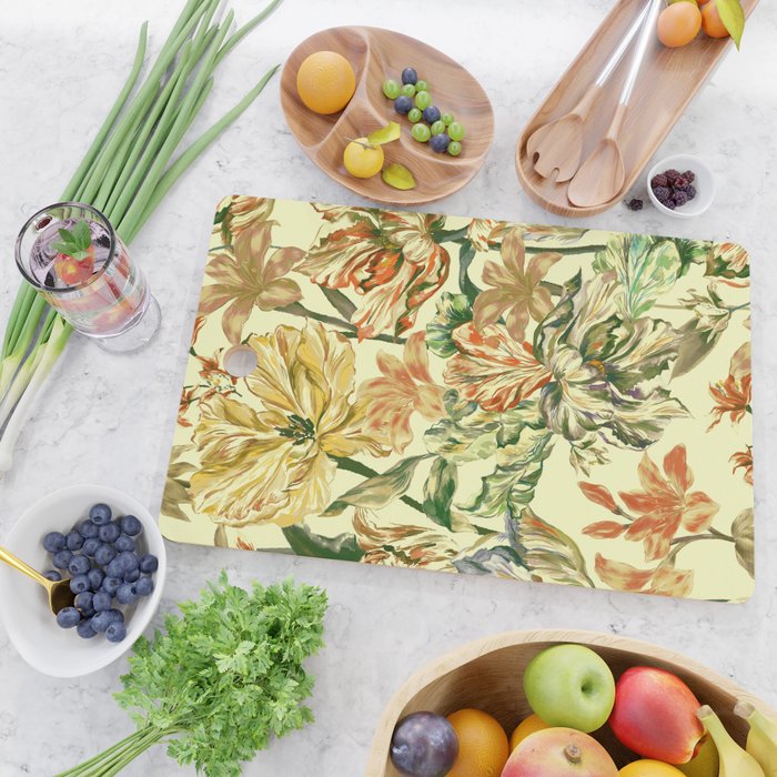 Watercolor Golden Bloom Cutting Board Gallery Image 2