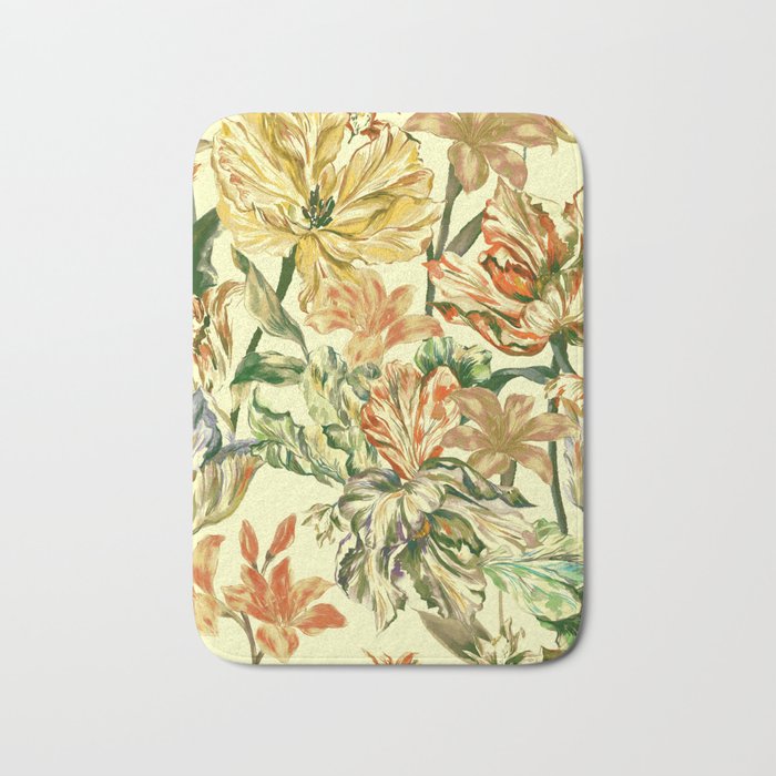 Watercolor Golden Bloom Bath Mat Gallery Image 1