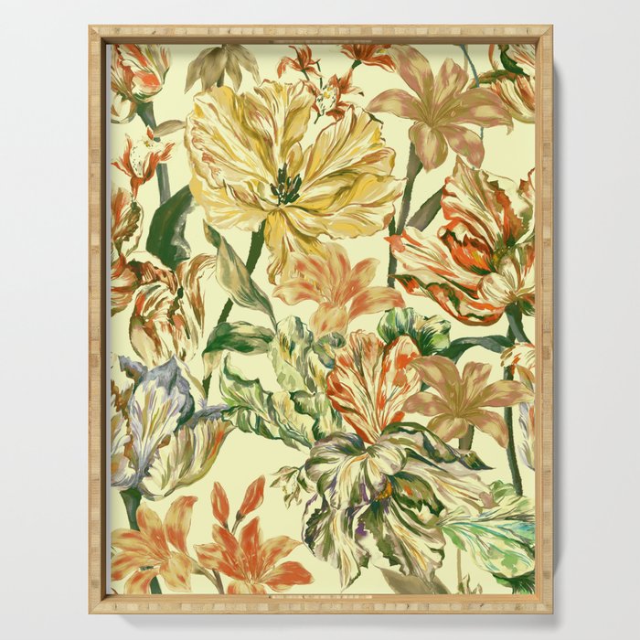 Watercolor Golden Bloom Serving Tray Gallery Image 1
