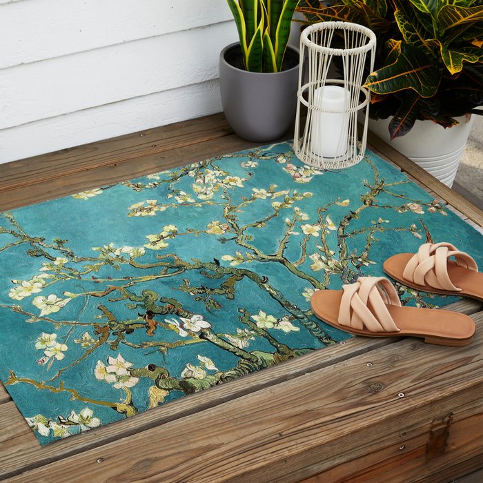 HD Vincent Van Gogh Almond Blossoms Outdoor Rug Gallery Image 2
