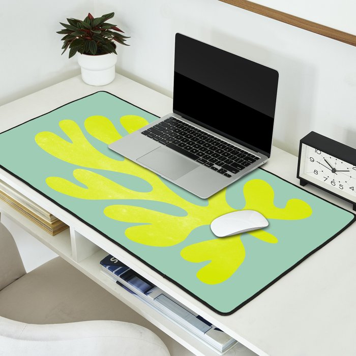Lime & Sea Green: Matisse Paper Cutouts 06 Desk Mat Gallery Image 2