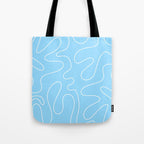 Light Blue Squiggle Abstract Pattern Tote Bag Gallery Image 1