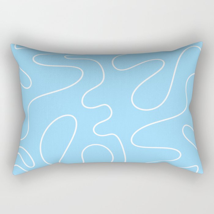Light Blue Squiggle Abstract Pattern Rectangular Pillow Gallery Image 1