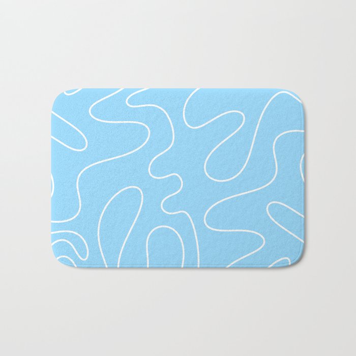 Light Blue Squiggle Abstract Pattern Bath Mat Gallery Image 1