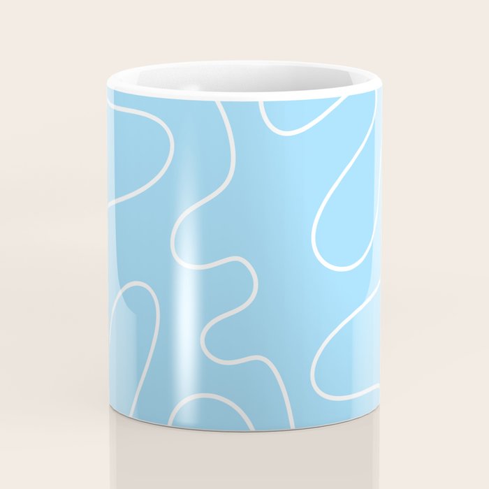 Light Blue Squiggle Abstract Pattern Coffee Mug Gallery Image 4