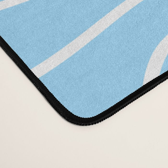 Light Blue Squiggle Abstract Pattern Desk Mat Gallery Image 4