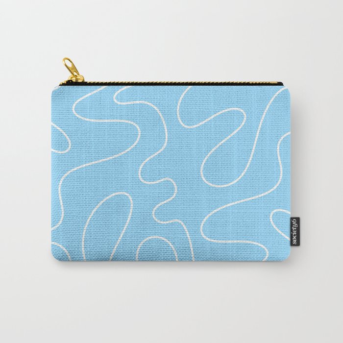 Light Blue Squiggle Abstract Pattern Carry All Pouch Gallery Image 1