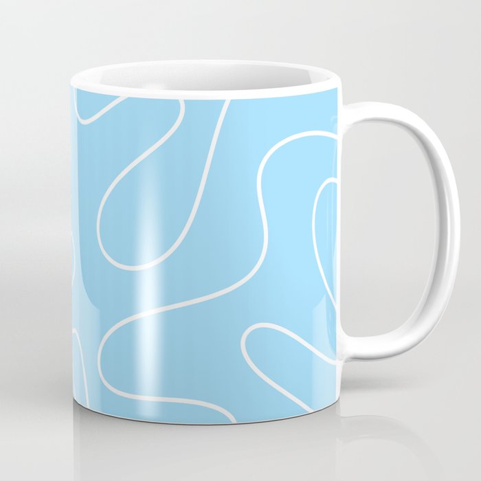 Light Blue Squiggle Abstract Pattern Coffee Mug Gallery Image 1