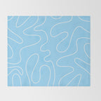 Light Blue Squiggle Abstract Pattern Throw Blanket Gallery Image 2