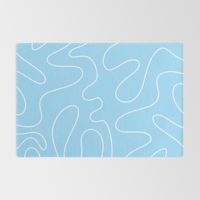 Light Blue Squiggle Abstract Pattern Rug Gallery Image 2