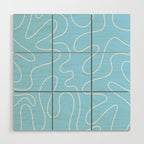 Light Blue Squiggle Abstract Pattern Wood Wall Art Gallery Image 1