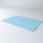 Light Blue Squiggle Abstract Pattern Rug Gallery Image 3