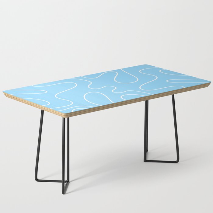 Light Blue Squiggle Abstract Pattern Coffee Table Gallery Image 1