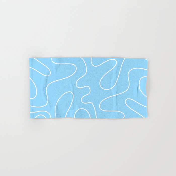 Light Blue Squiggle Abstract Pattern Bath Towel Gallery Image 1